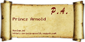 Princz Arnold névjegykártya